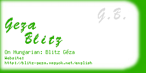 geza blitz business card