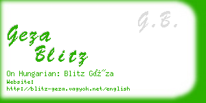 geza blitz business card